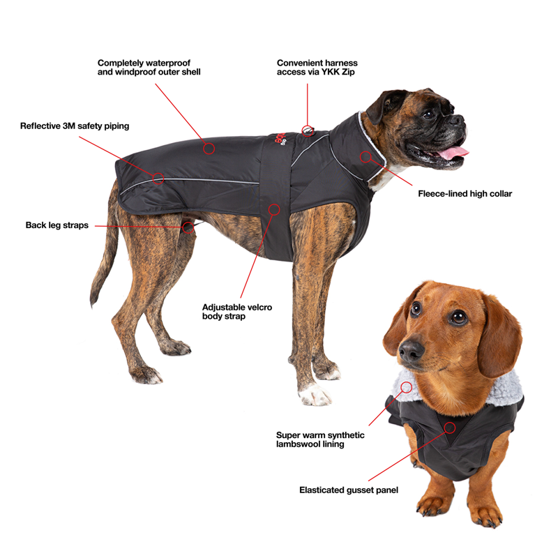 Dryrobe Dog Coat Black/Red-1